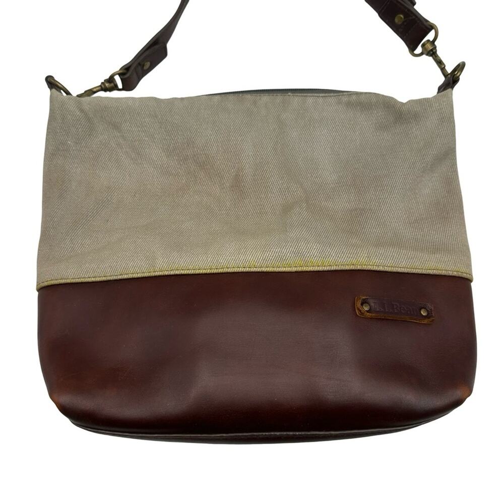L.L.BEAN women's leather and cotton crossbody handbag  style ID 506535 - Picture 5 of 14